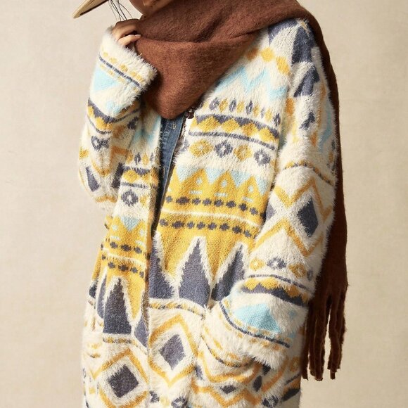 Multicolor Casual Women's Lightweight Cardigan - Picture 3 of 8